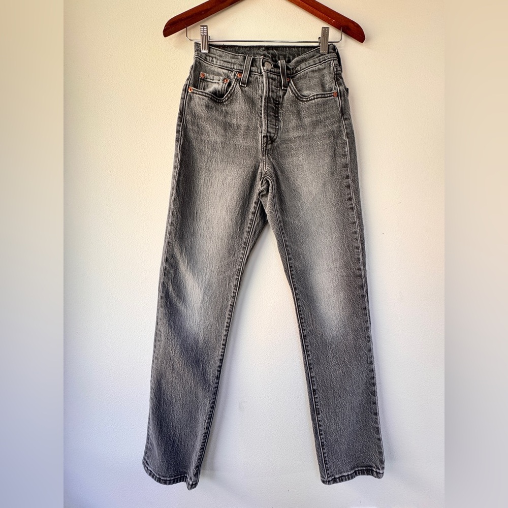 Levi's Black Straight-Leg Jeans with Vintage Wash